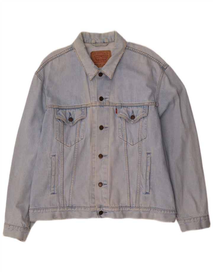 Levi's Herren Jeansjacke UK 42 XL Blaue Baumwolle
