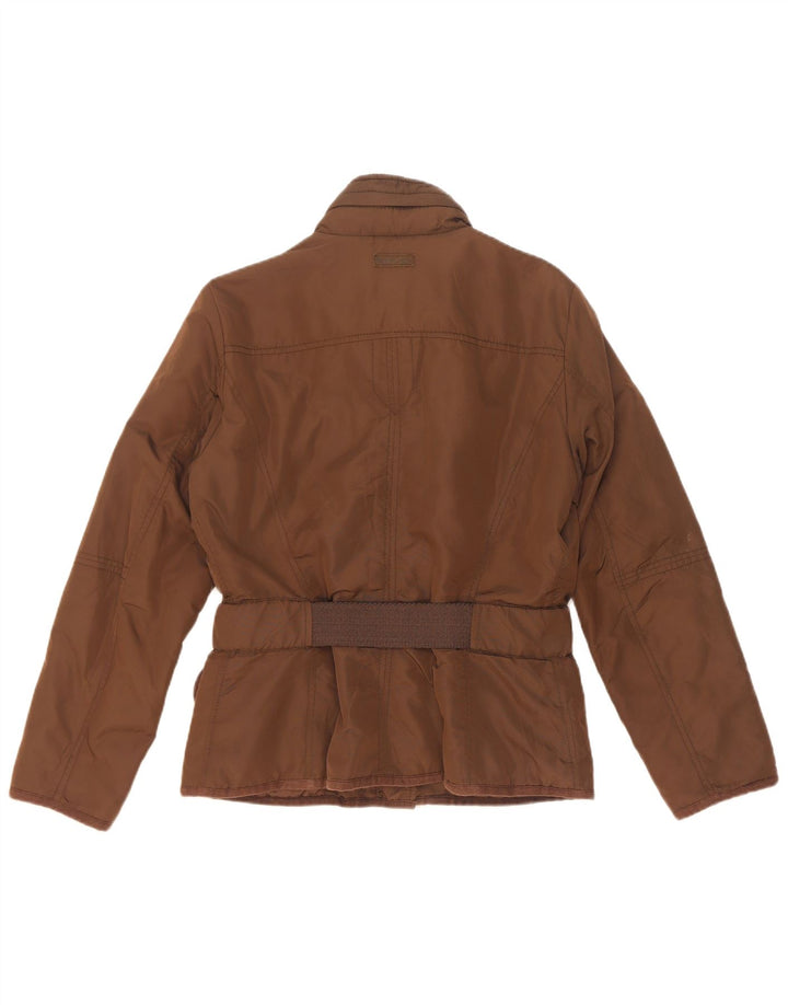 Marlboro Classics Damen-Utility-Jacke mit Kapuze, EU 42, großes braunes Nylon