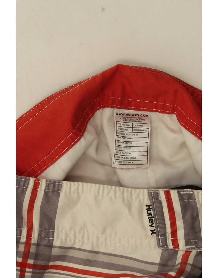 Hurley Herren Badeshorts mit Grafik, groß, weiß kariert, Polyester