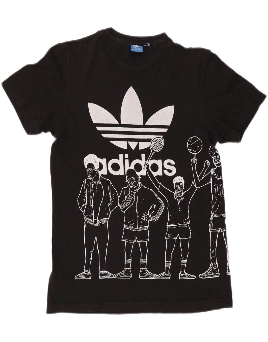 Adidas Herren Grafik T-Shirt Top Small Schwarz Baumwolle