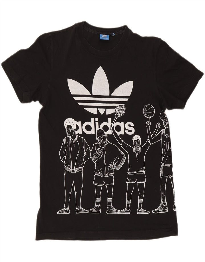 Adidas Herren Grafik T-Shirt Top Small Schwarz Baumwolle