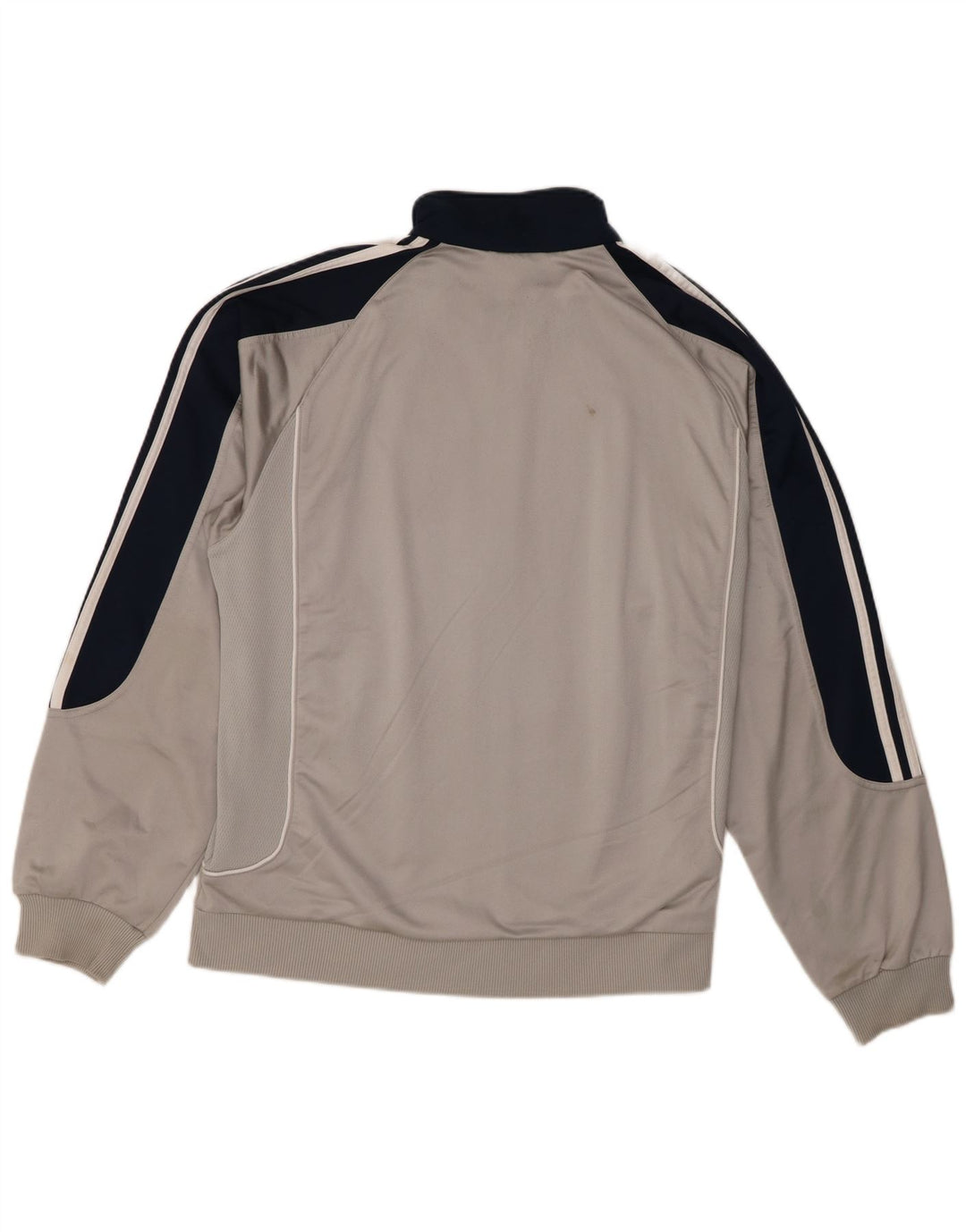 Adidas Herren-Trainingsanzugoberteil, UK-Größe 42/44, großes graues Colourblock-Polyester