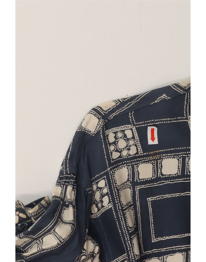 VINTAGE Herrenhemd groß marineblau geometrisch