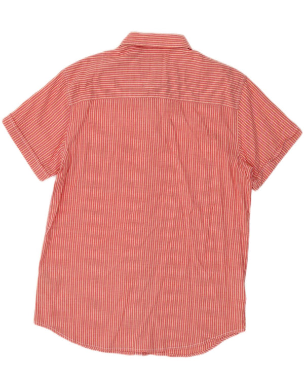 Wrangler Herren Kurzarm-Slim-Fit-Hemd 2XL rosa gestreift aus Baumwolle