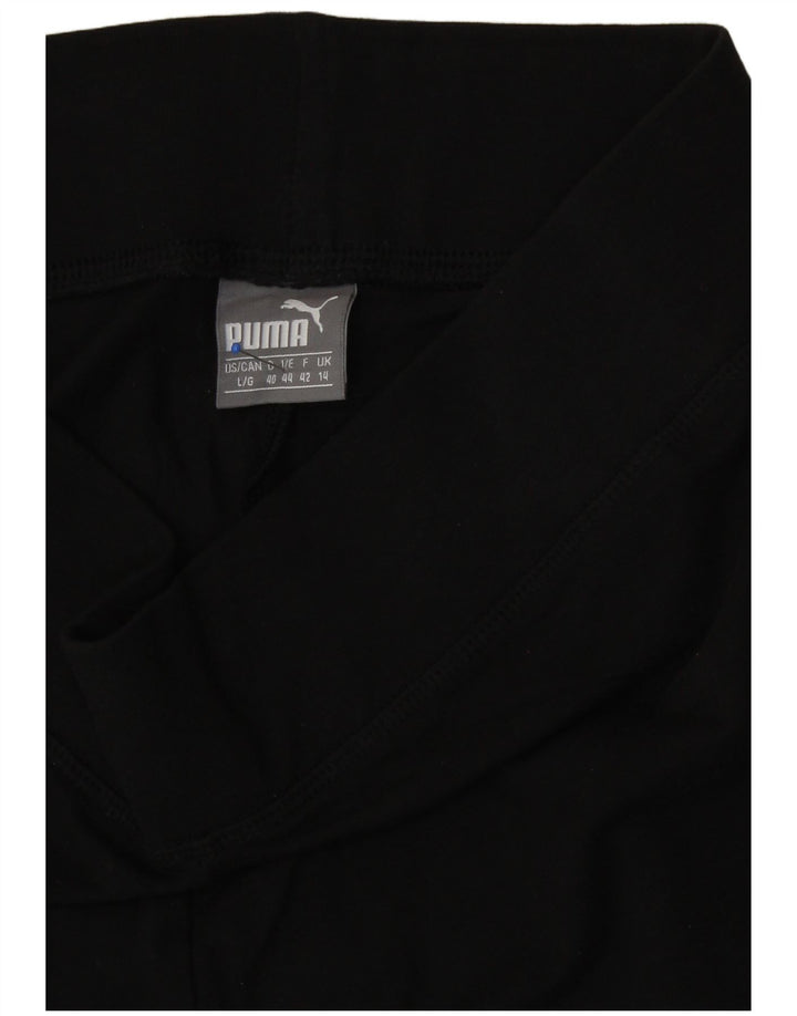 Puma Womens Graphic Leggings UK 14 Große schwarze Baumwolle