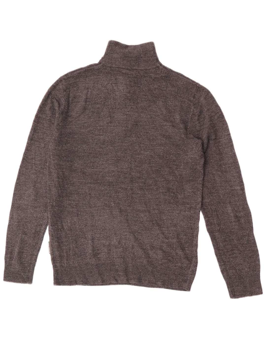 French Connection Herren-Pullover mit Reißverschluss am Hals, großes, grau meliertes Acryl