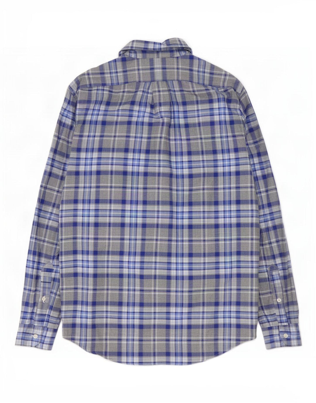 Ralph Lauren Herren-Hemd mit individueller Passform, groß, grau kariert, Baumwolle