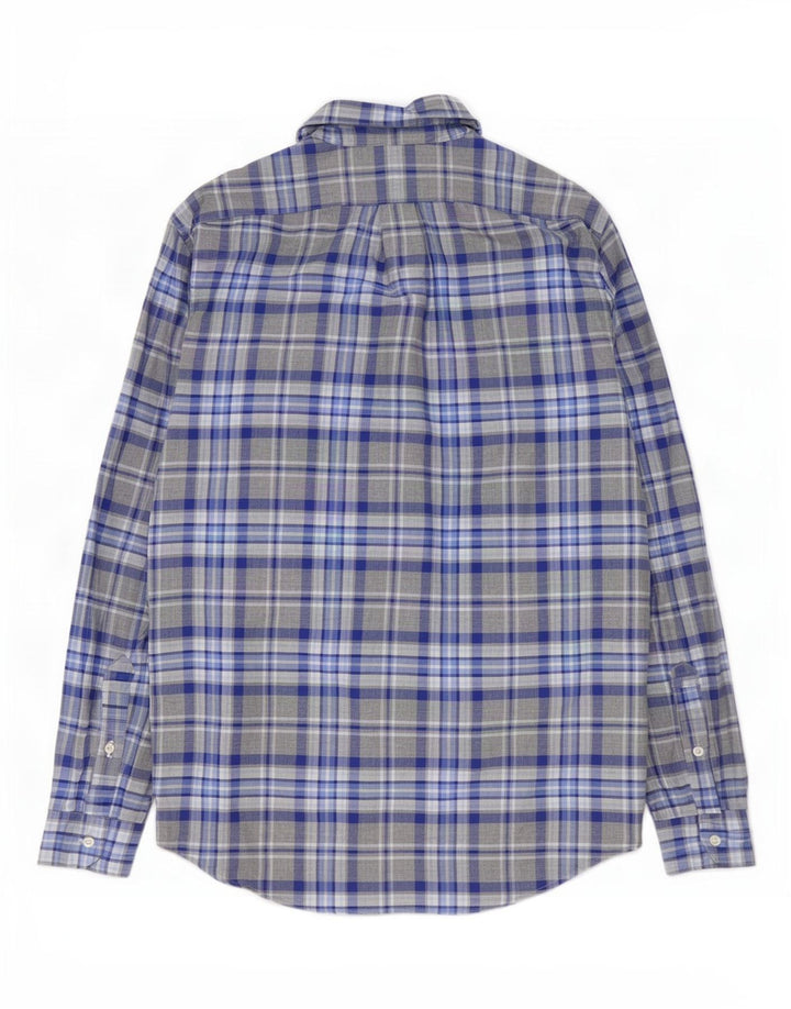 Ralph Lauren Herren-Hemd mit individueller Passform, groß, grau kariert, Baumwolle