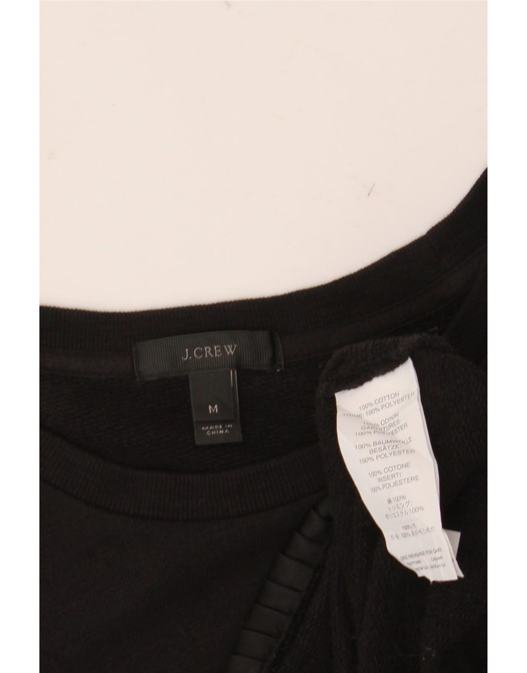 J. CREW Damen-Sweatshirt-Pullover UK 14 Mittelschwarze Baumwolle