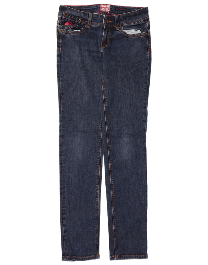 Superdry Damen Cigarette Slim Jeans W28 L32 Marineblau Baumwolle