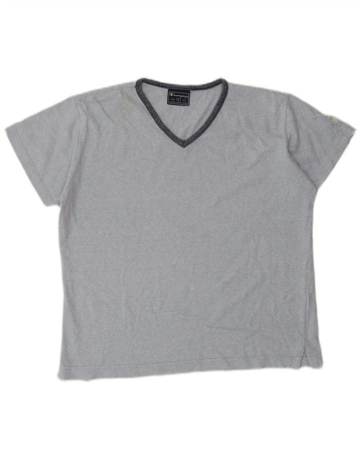 Champion Damen T-Shirt Top UK 14 Mittelblaue Baumwolle