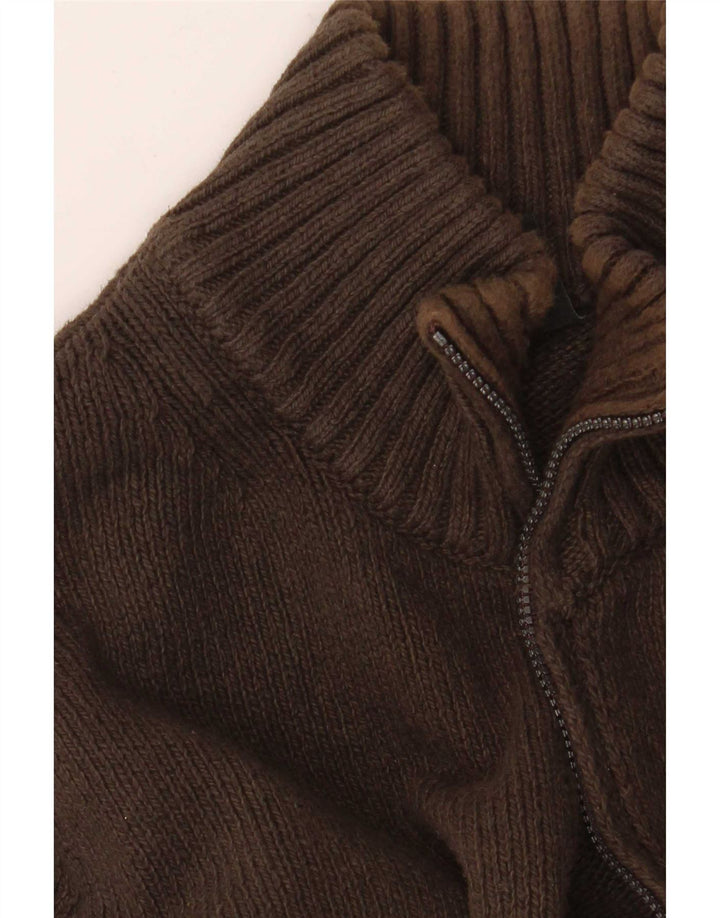 Murphy & Nye Herren-Sailmakers-Cardigan, Größe S, braune Baumwolle