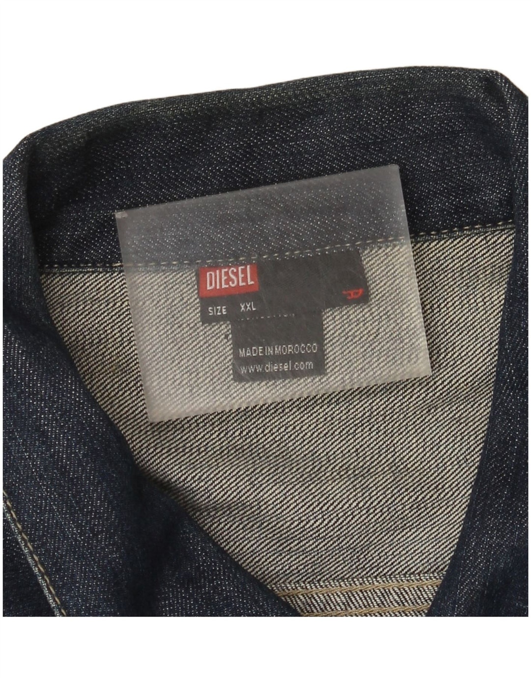 Diesel Herren Jeansjacke UK 44 2XL Marineblaue Baumwolle