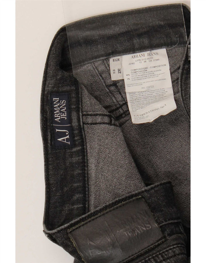 Armani Damen Straight Jeans W32 L33 Graue Baumwolle