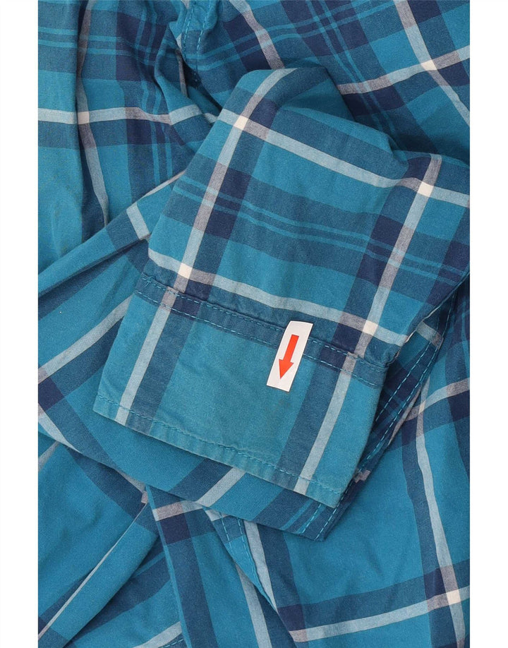 Hollister Herrenhemd, groß, blau, kariert, Baumwolle