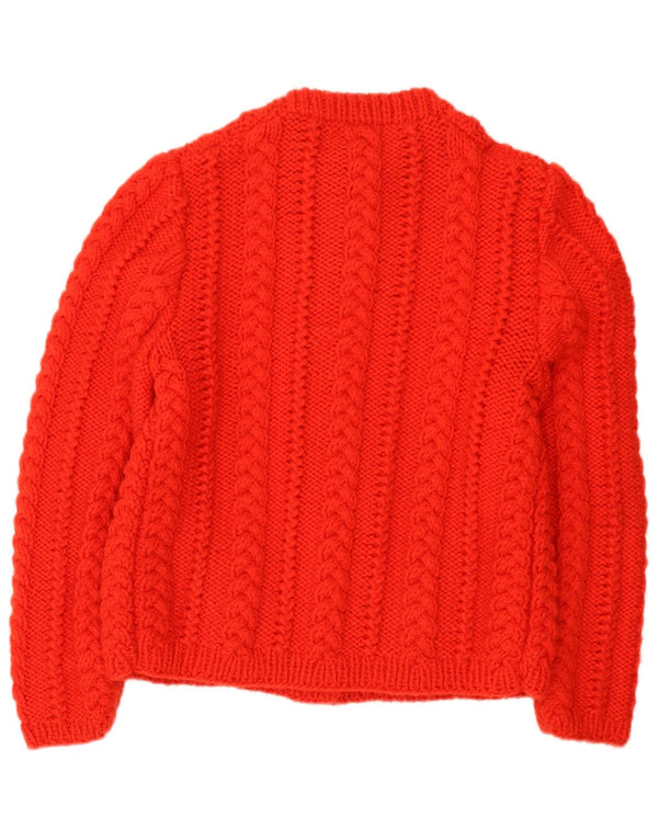 Vintage Damen Cardigan Pullover UK 14 Mittelrot