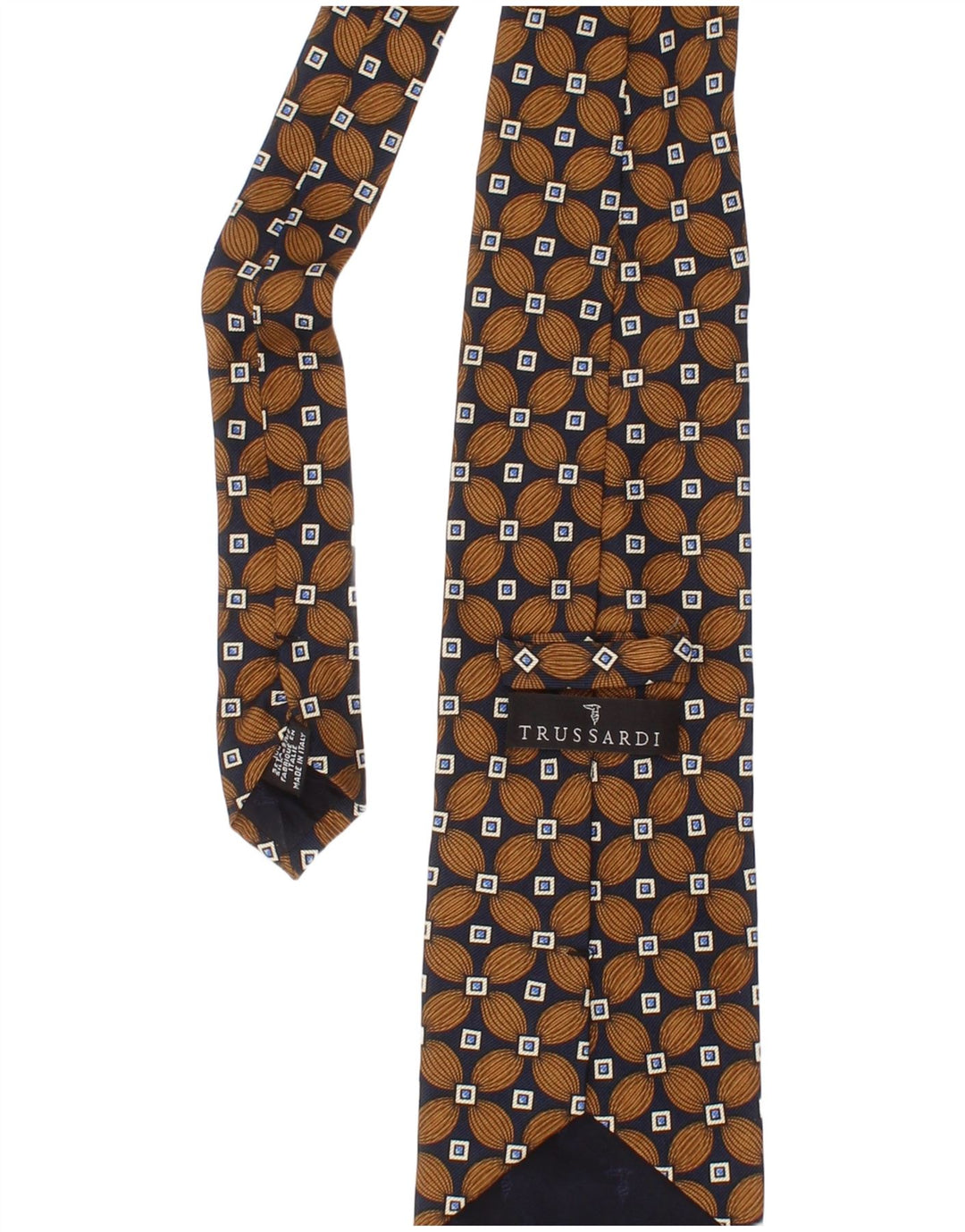 Trussardi Herren-Krawatte, Einheitsgröße, braun, geometrisch, Seide, klassisch