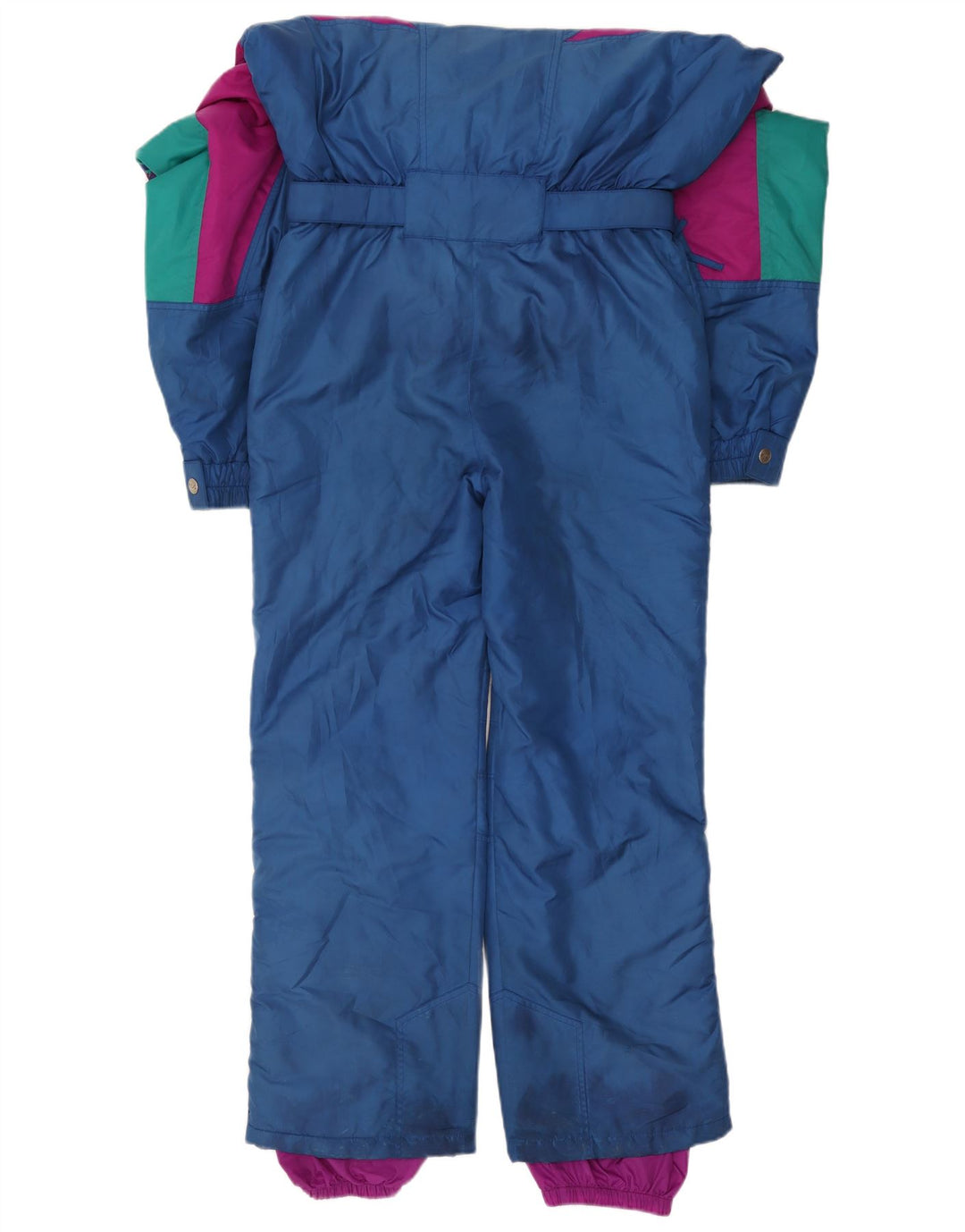 Fila Herren-Skioverall mit Kapuze, IT 48, mittelblaues Farbblock-Polyester