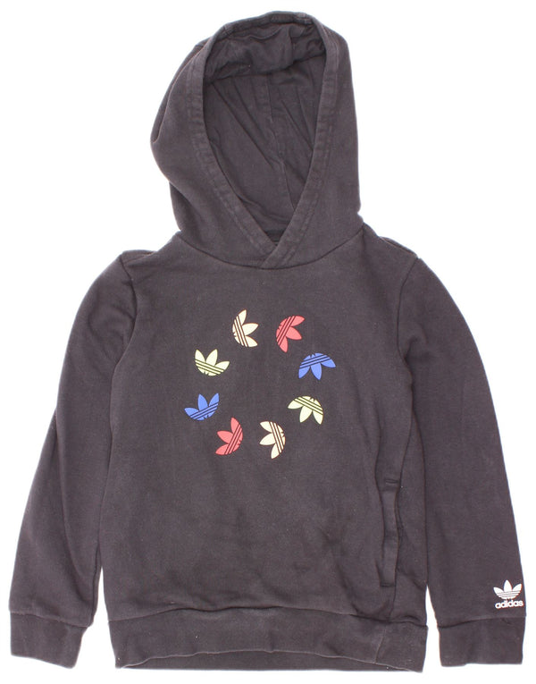 Adidas Jungen Graphic Hoodie Pullover 7–8 Jahre, schwarze Baumwolle