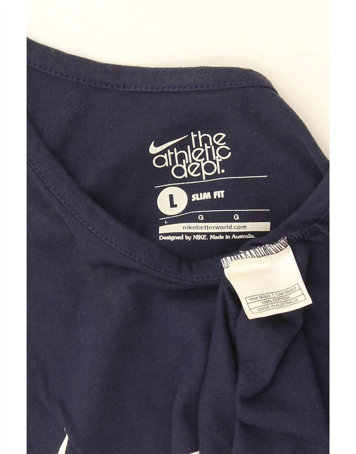 Nike Herren Slim Fit Grafik-Weste-Oberteil, groß, marineblaue Baumwolle