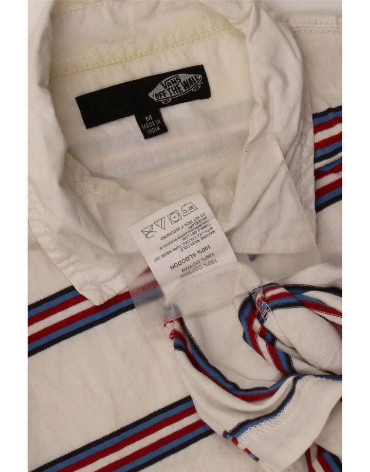 Vans Herren-Poloshirt aus mittelweißer, gestreifter Baumwolle