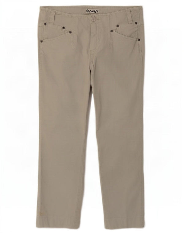 Dack's gerade Damen-Freizeithose IT 46 Large W32 L28 Graue Baumwolle