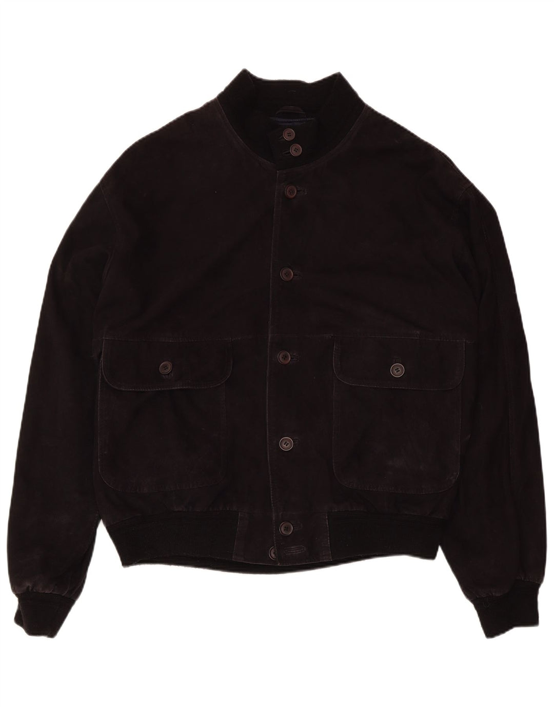 ZARRO Herren Wildleder Bomberjacke IT 54 2XL Schwarzes Leder