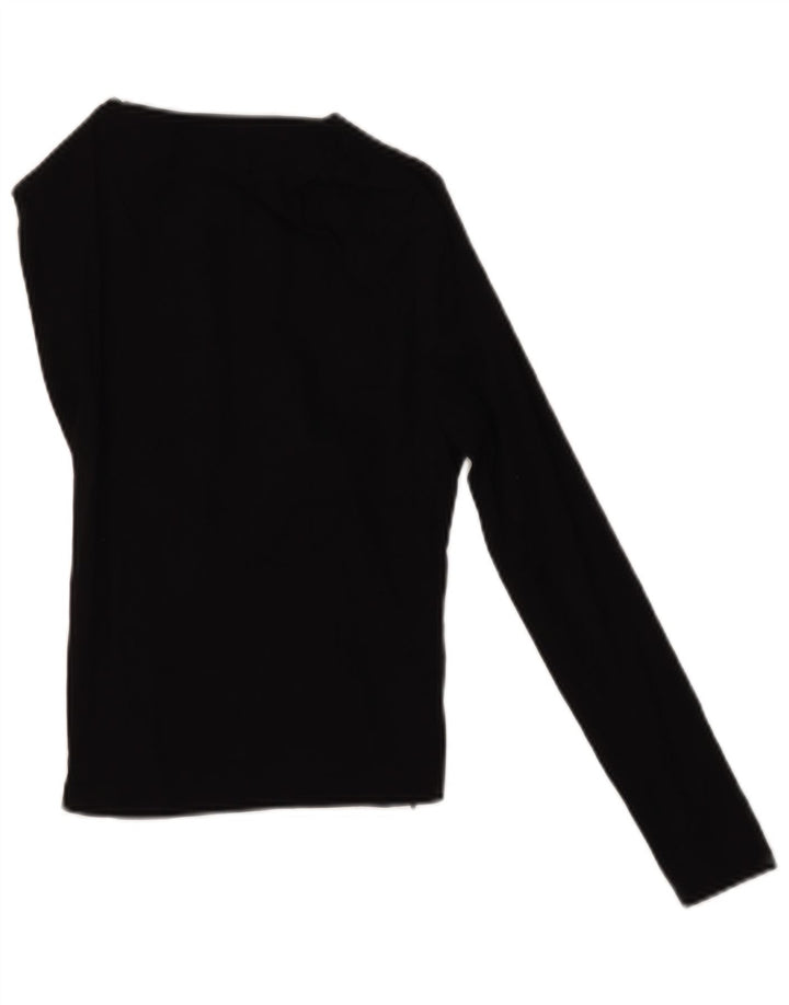 Zara Damen Crop One Shoulder Top UK 8 Small Schwarzes Leinen