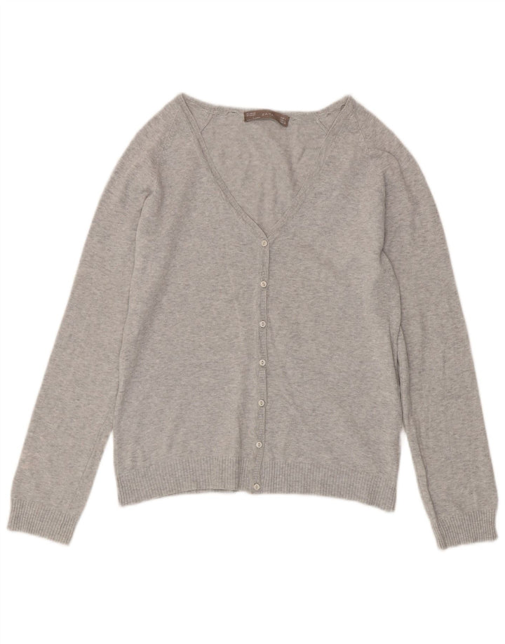 Zara Damen-Cardigan-Pullover UK 14 Large Grau meliert