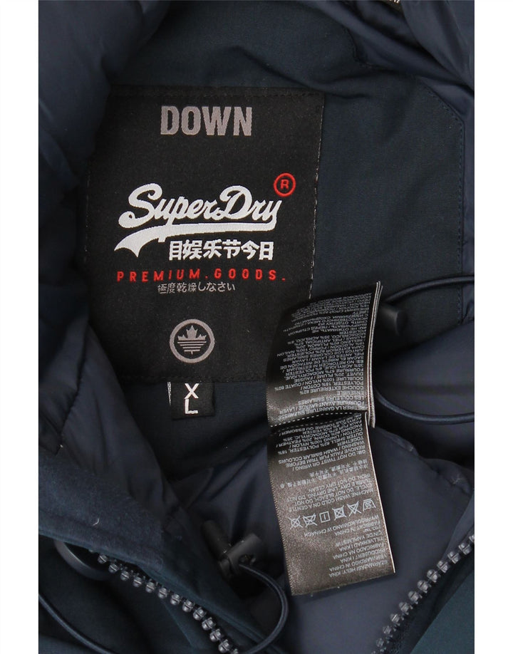 Superdry Herren-Jacke mit Kapuze, gepolstert, UK 42, XL, Marineblau, Polyester