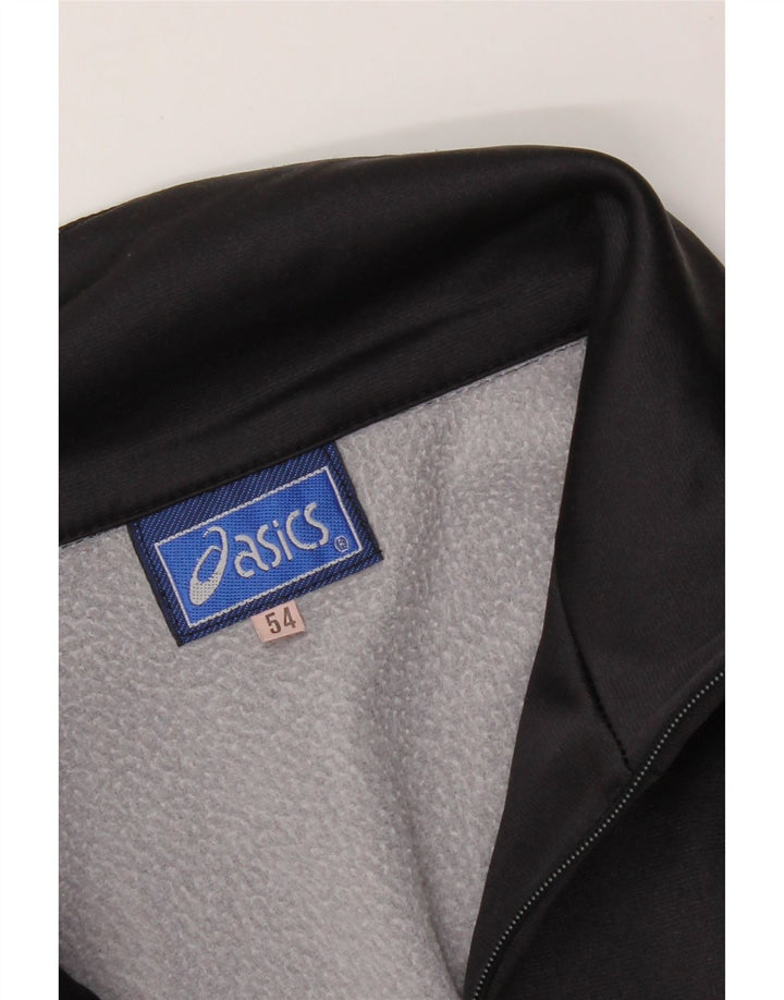 ASICS Mens Graphic Tracksuit Top Jacket IT 54 XL Black Polyamide Vintage Asics and Second-Hand Asics from Messina Hembry 