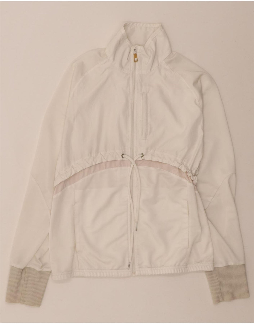 ADIDAS Womens Clima 365 Tracksuit Top Jacket UK 14 Medium White Vintage Adidas and Second-Hand Adidas from Messina Hembry 