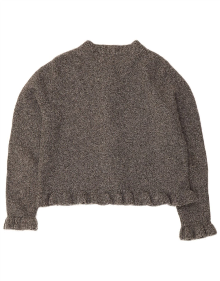 Zara Damen Bolero-Pullover UK 14 Mittelgraues Polyester