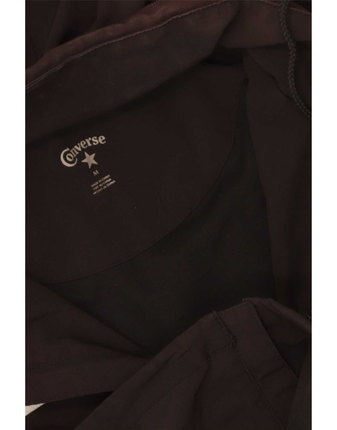 Converse Damen-Windbreakerjacke mit Kapuze, UK 14, Mittelschwarz, Farbblock