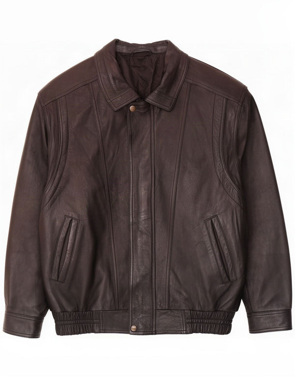 Vintage Herren Bomber-Lederjacke EU 50 Large Schwarz