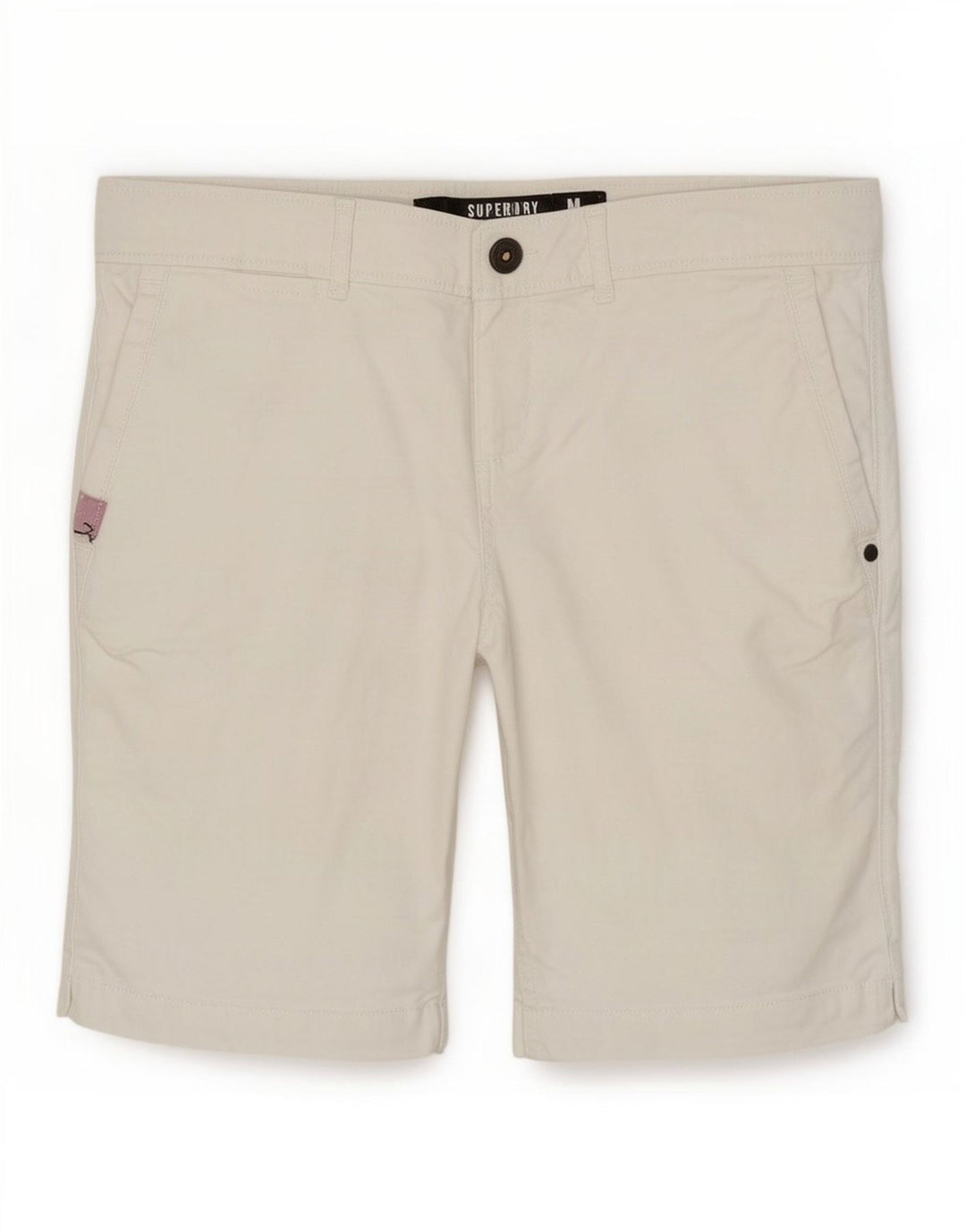 Superdry Damen Chinoshorts Medium W30 Weiße Baumwolle