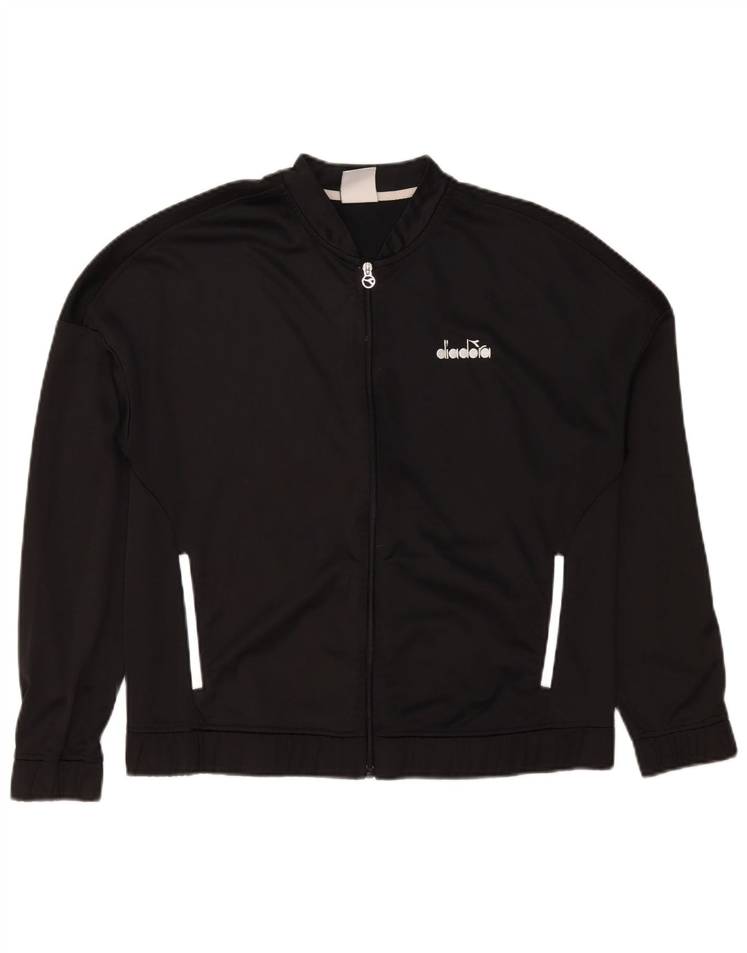 Diadora Jungen-Trainingsanzug, Oberteil, Jacke, 15–16 Jahre, Größe L, Schwarz, Polyester