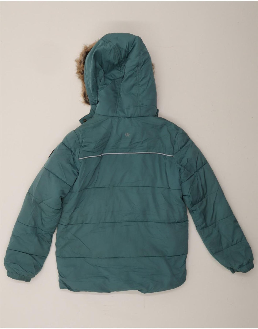FAT FACE Girls Hooded Padded Jacket 12-13 Years Blue Polyester Vintage Fat Face and Second-Hand Fat Face from Messina Hembry 
