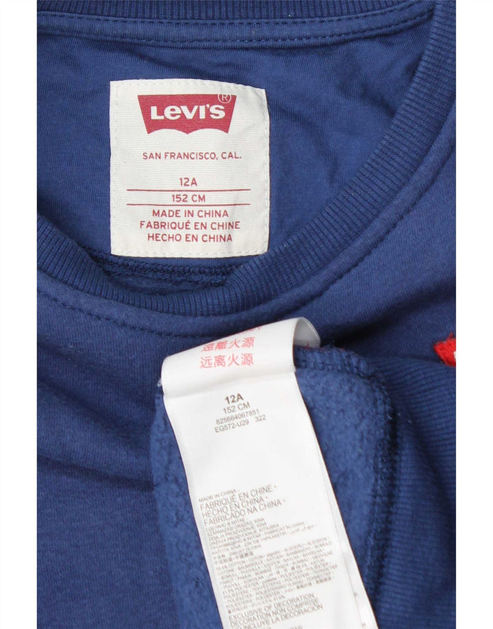 Levi's Sweatshirt-Pullover für Jungen, 11–12 Jahre, blaue Baumwolle