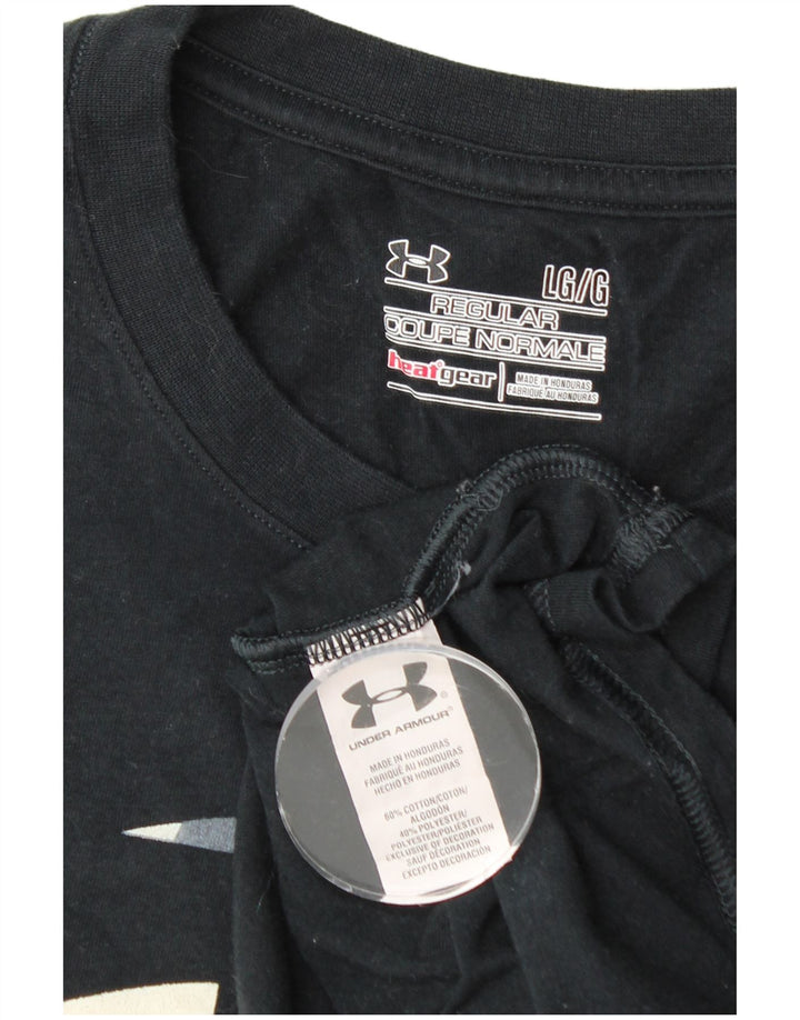 UNDER ARMOUR Herren Heat Gear Regular Graphic T-Shirt Top Large Schwarz Baumwolle