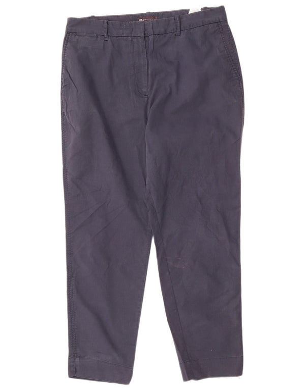 Marks & Spencer Damen Tapered Chinohose UK 14 Large W34 L27 Marineblau