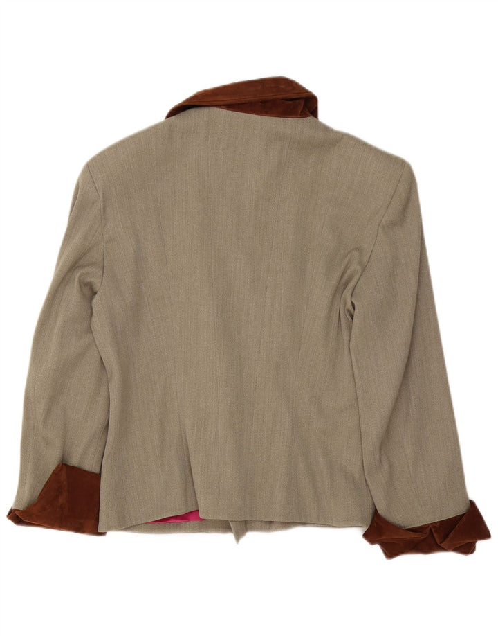 C'EST COMMECA Damen Blazer Jacke UK 12 Mittelgrau Farbblock