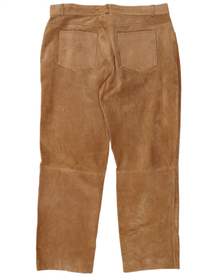 JCC Gerade Wildlederhose für Herren, W40, L30, beiges Leder