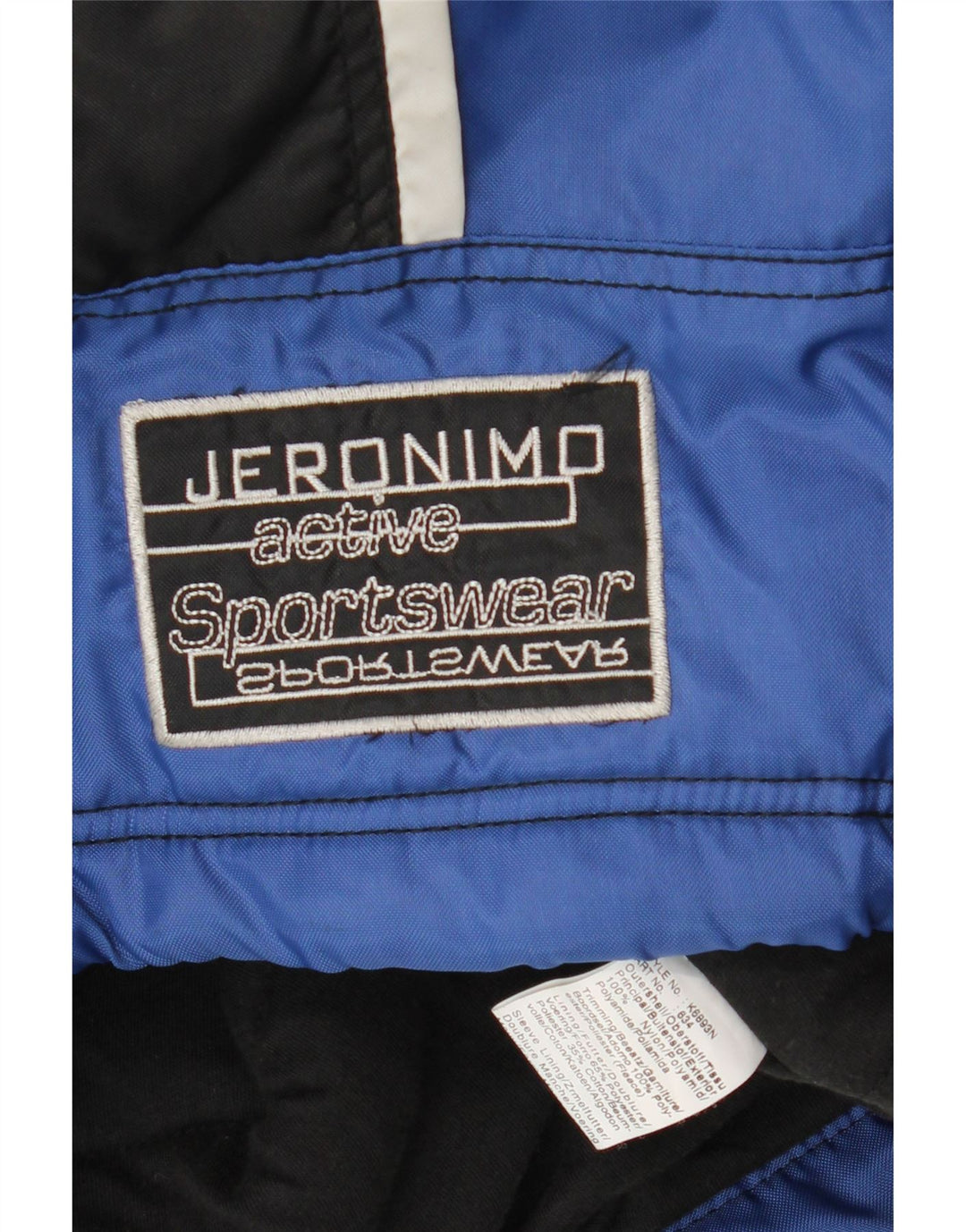 Jeronimo Herren-Windbreakerjacke mit Kapuze, UK 44 2XL, blaues Colourblock-Nylon