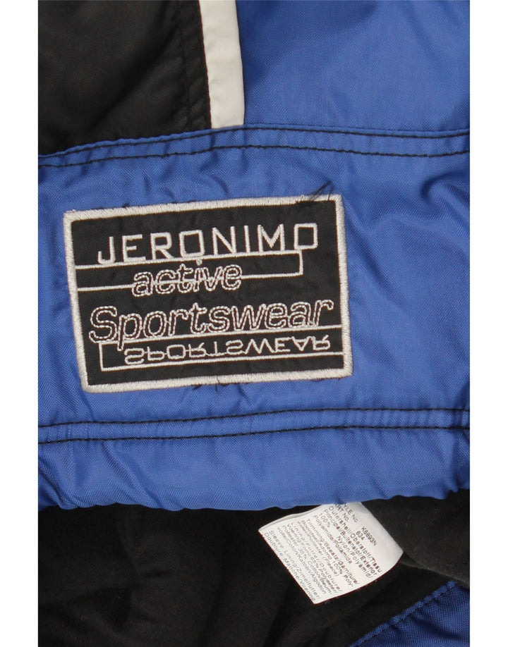 Jeronimo Herren-Windbreakerjacke mit Kapuze, UK 44 2XL, blaues Colourblock-Nylon