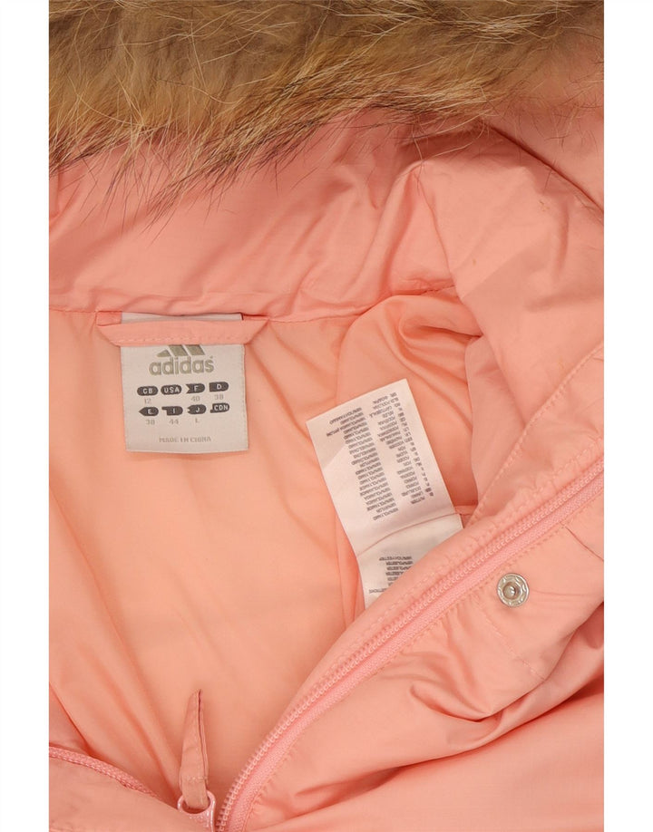 Adidas Damen Kapuzenjacke, wattiert, UK 12, Mittelrosa, Polyester