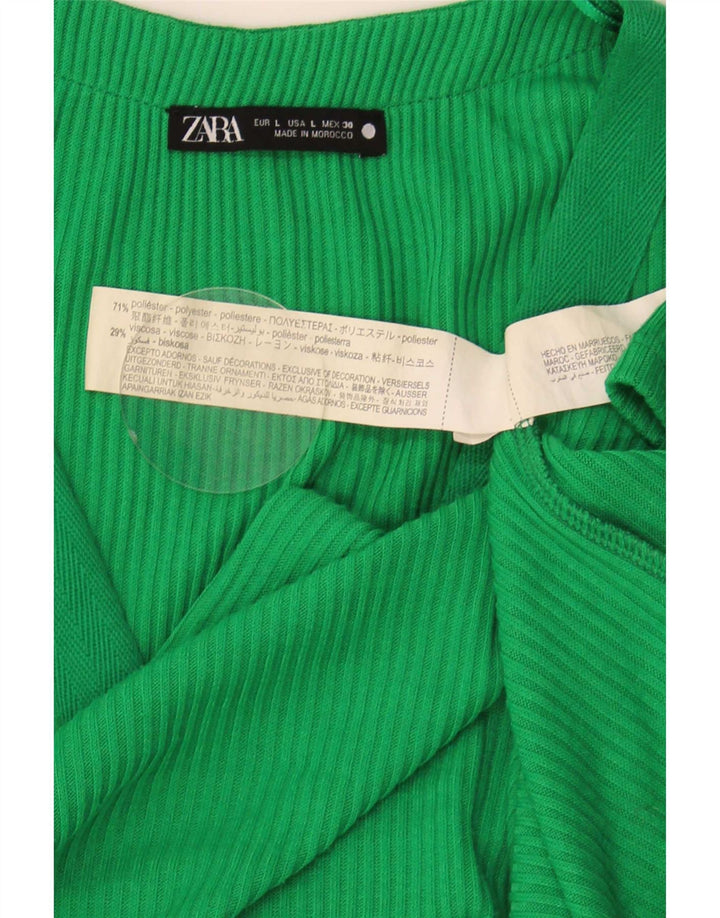 Zara Damen Etuikleid UK 16 Large Grün Polyester