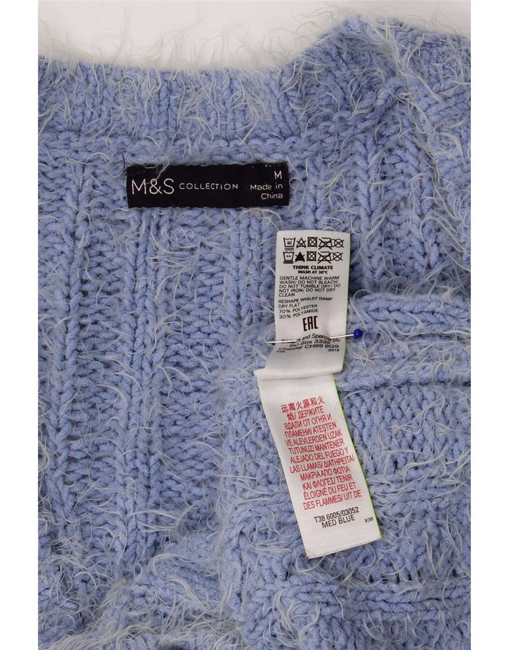 Marks & Spencer Damen-Cardigan-Pullover UK 14 Mittelblaues Polyester