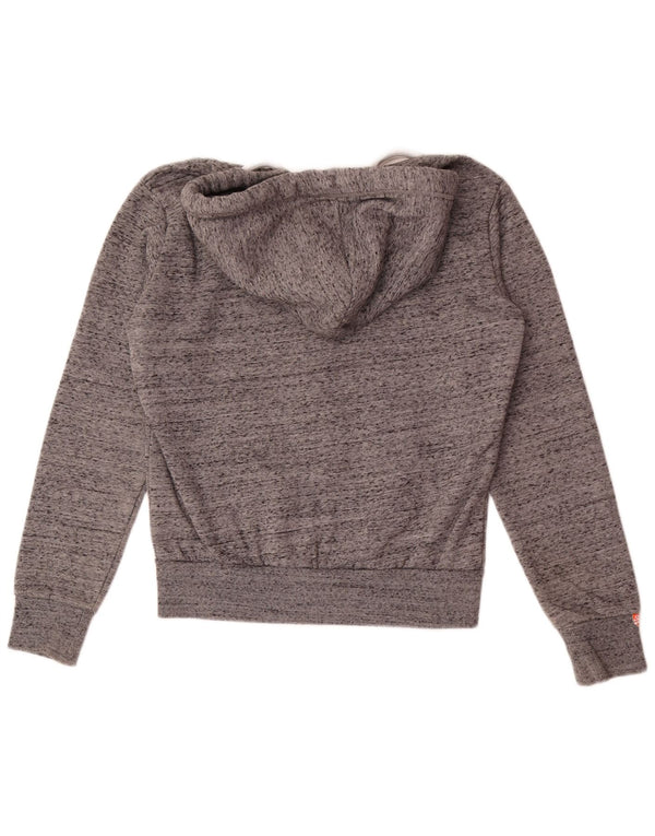 Superdry Herren-Kapuzenpullover mit Reißverschluss, XS, grau gefleckte Baumwolle