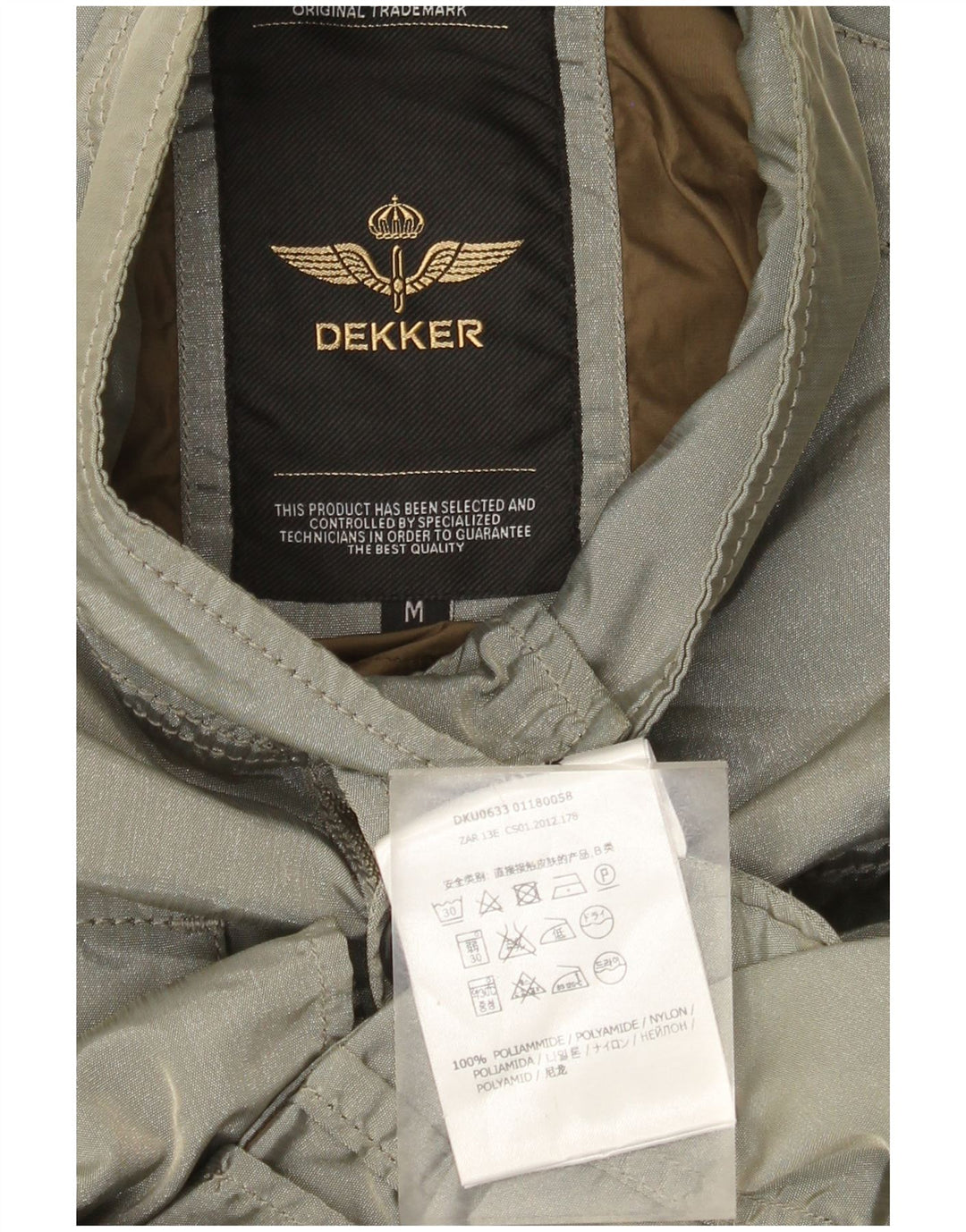 Dekker Herren-Utility-Jacke UK 38 Mittelgraues Polyamid